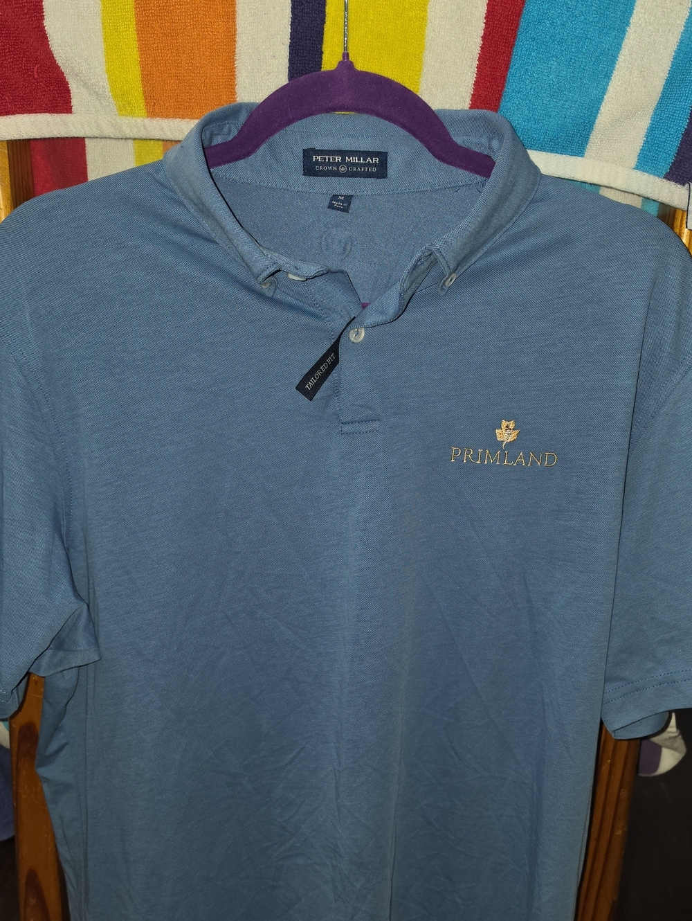 Peter Millar Crown Crafted tailored fit polo shirt Mens Size Med